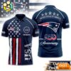 New England Patriots 250 Years Of Freedom USA Vintage Custom Name Polo Shirt