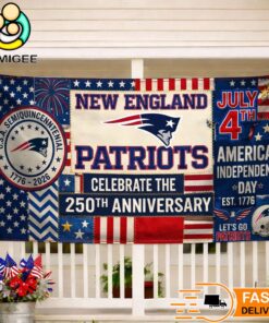 New England Patriots Celebrate The 250Th Anniversary America Decoration Banner