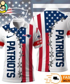 New England Patriots Independence Day American Flag Polo Shirt