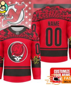 New Jersey Devils Grateful Dead Night Custom Name And Number Hockey Jersey