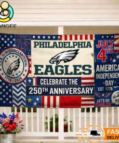 Philadelphia Eagles Celebrate The 250Th Anniversary America Decoration Banner