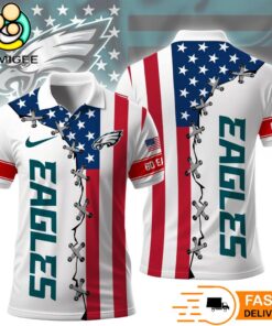 Philadelphia Eagles Independence Day American Flag Polo Shirt