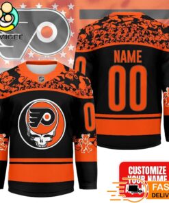Philadelphia Flyers Grateful Dead Night Custom Name And Number Hockey Jersey
