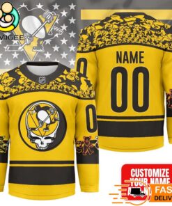 Pittsburgh Penguins Grateful Dead Night Custom Name And Number Hockey Jersey