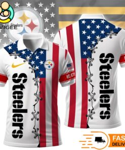Pittsburgh Steelers Independence Day American Flag Polo Shirt