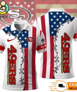 San Francisco 49ers Independence Day American Flag Polo Shirt