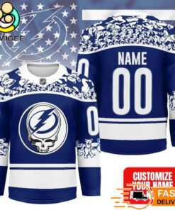 Tampa Bay Lightning Grateful Dead Night Custom Name And Number Hockey Jersey