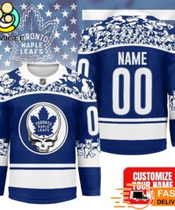 Toronto Maple Leafs Grateful Dead Night Custom Name And Number Hockey Jersey