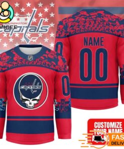 Washington Capitals Grateful Dead Night Custom Name And Number Hockey Jersey