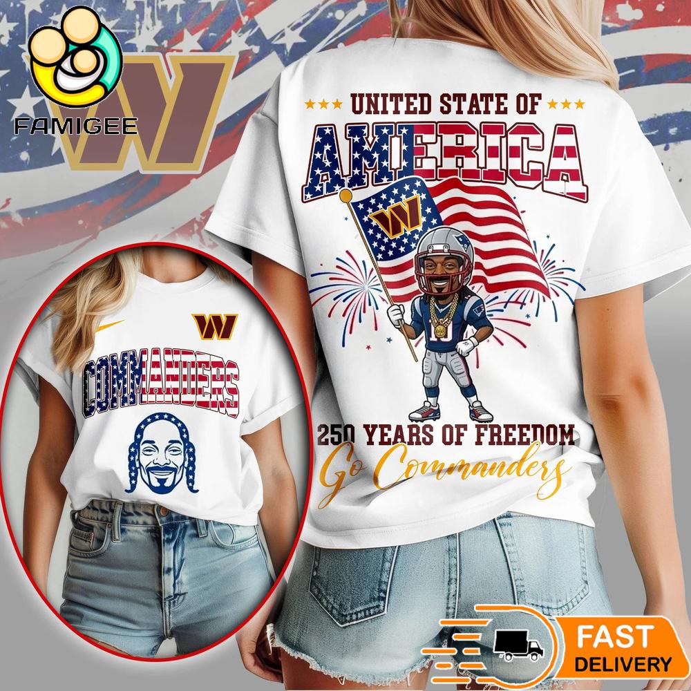 Washington Commanders Snoop Dogg 250th Anniversary Of Freedom Limited Edition T-Shirt 1 Washington Commanders Snoop Dogg 250th Anniversary Of Freedom Limited Edition T-Shirt