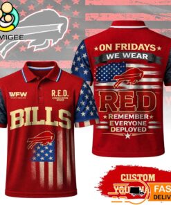 Buffalo Bills RED Remember Everyone Deployed On Fridays We Wear Red Custom Polo Shirt