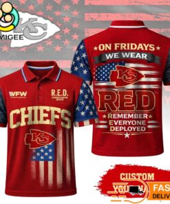 Kansas City Chiefs RED Remember Everyone Deployed On Fridays We Wear Red Custom Polo Shirt